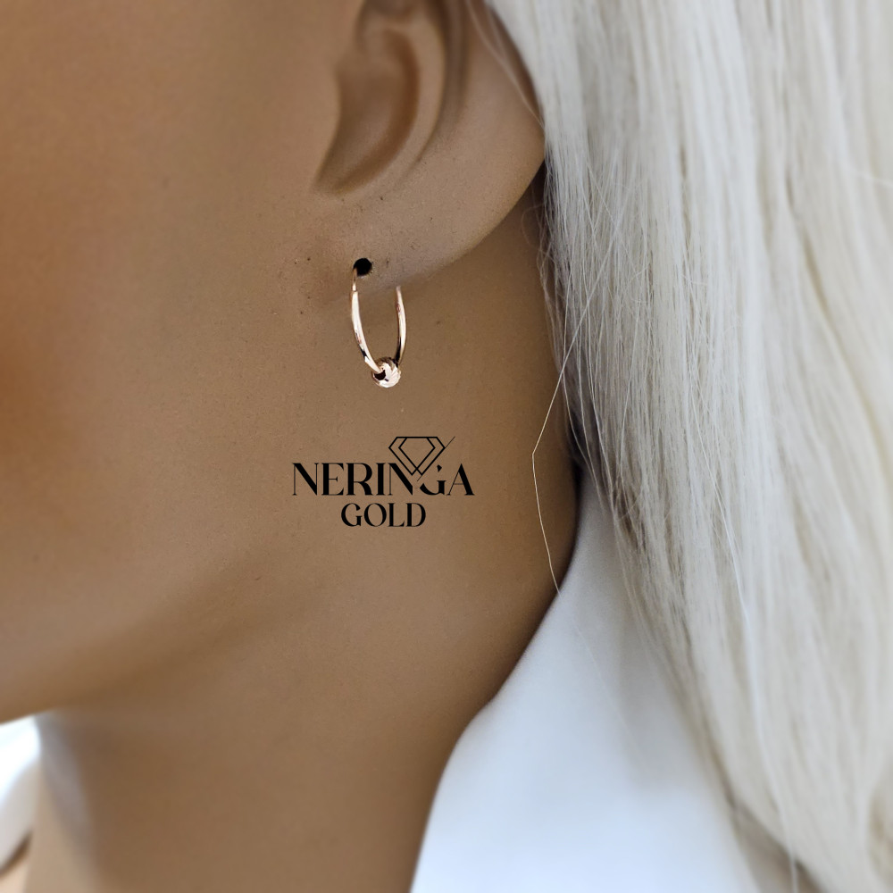 Rose gold hoop earrings #68339