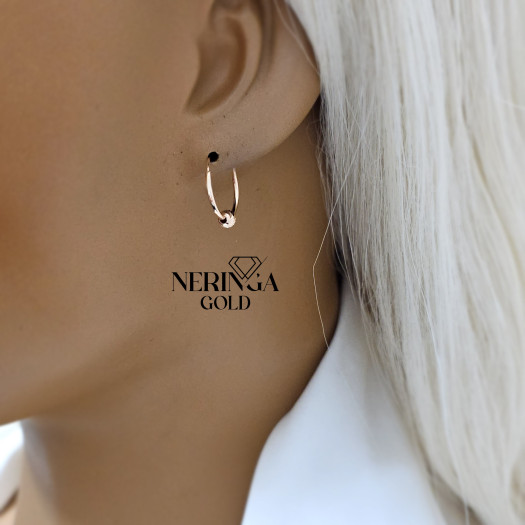 Rose gold hoop earrings #68339