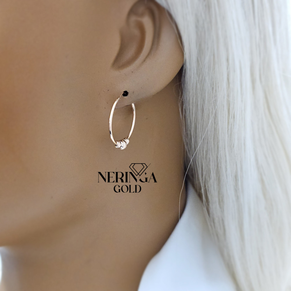 Rose gold hoop earrings #68335