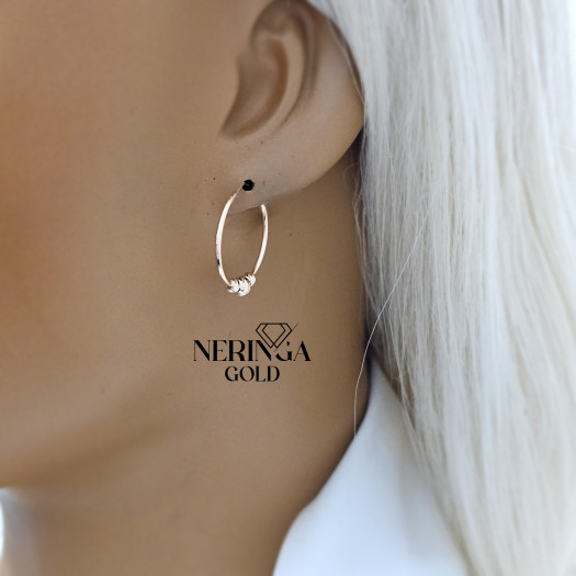 Rose gold hoop earrings #68335