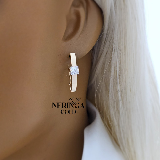 Rose gold earring #68360