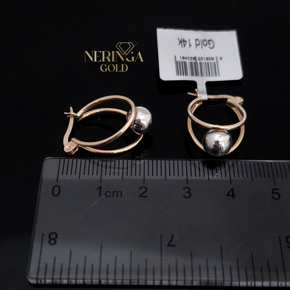 White rose gold earring #68359