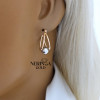 White rose gold earring #68359