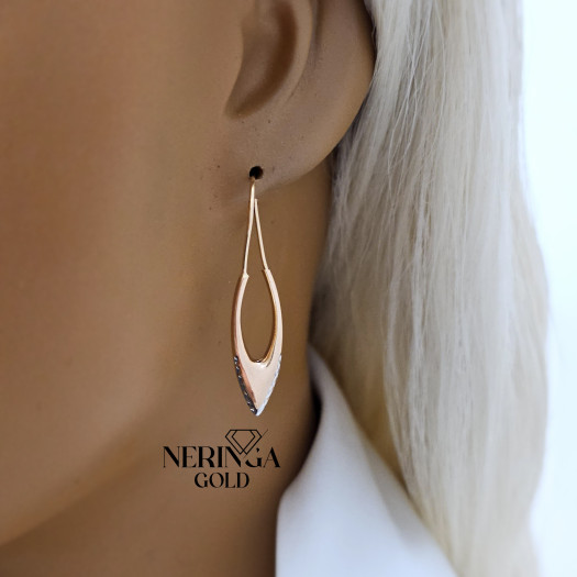 Rose gold earring #68361