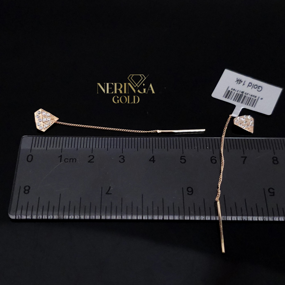 Rose gold earring #68354