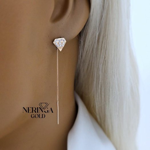 Rose gold earring #68354