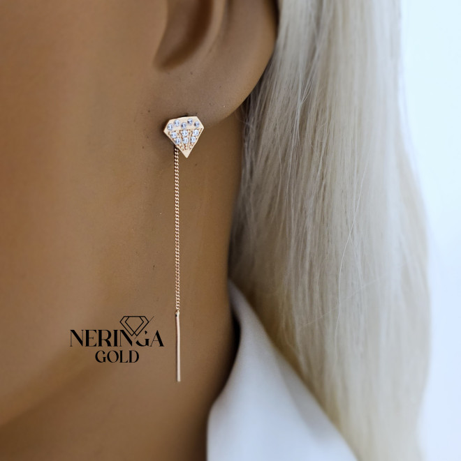 Rose gold earring #68354
