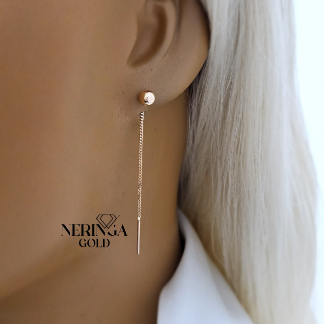 Rose gold earring #68352