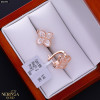 Rose gold english lock earrings #68395