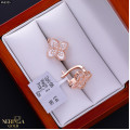 Rose gold english lock earrings #68395