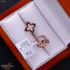 Rose gold english lock earrings #68396
