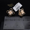 Rose gold english lock earrings #68525