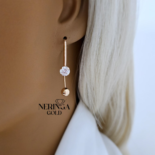 Rose gold earring #68526