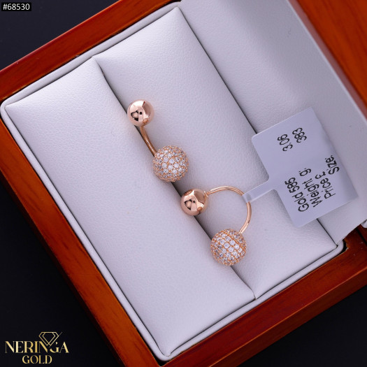 Rose gold earring #68530