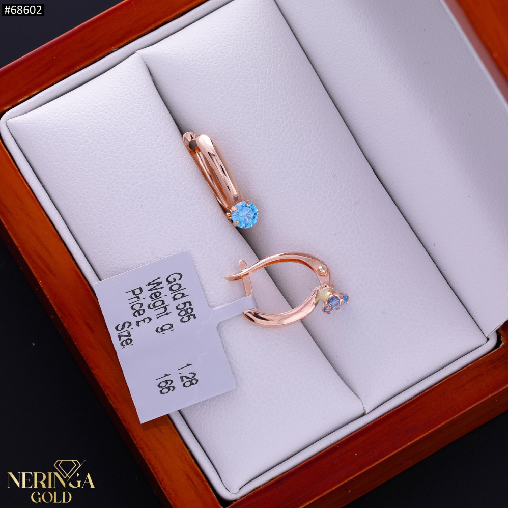 Rose gold english lock earrings #68602