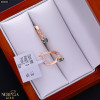 Rose gold english lock earrings #68604