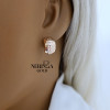 Rose gold english lock earrings #68610