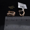 Rose gold english lock earrings #68613