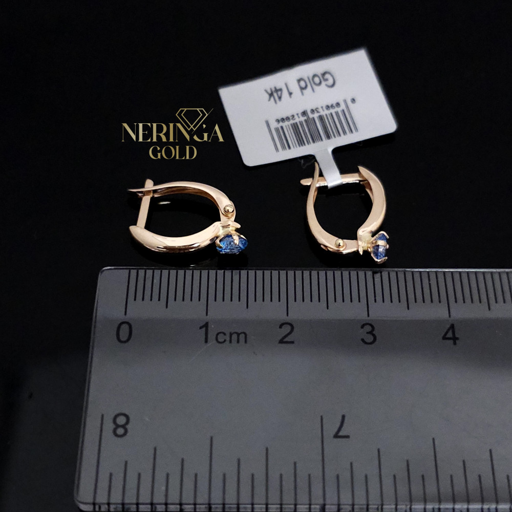 Rose gold english lock earrings #68602