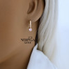 Rose gold english lock earrings #68600
