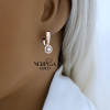 Rose gold english lock earrings #68598