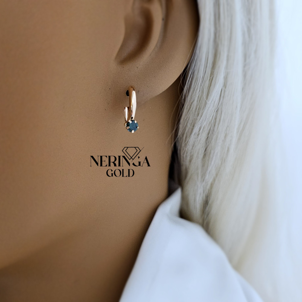 Rose gold english lock earrings #68604