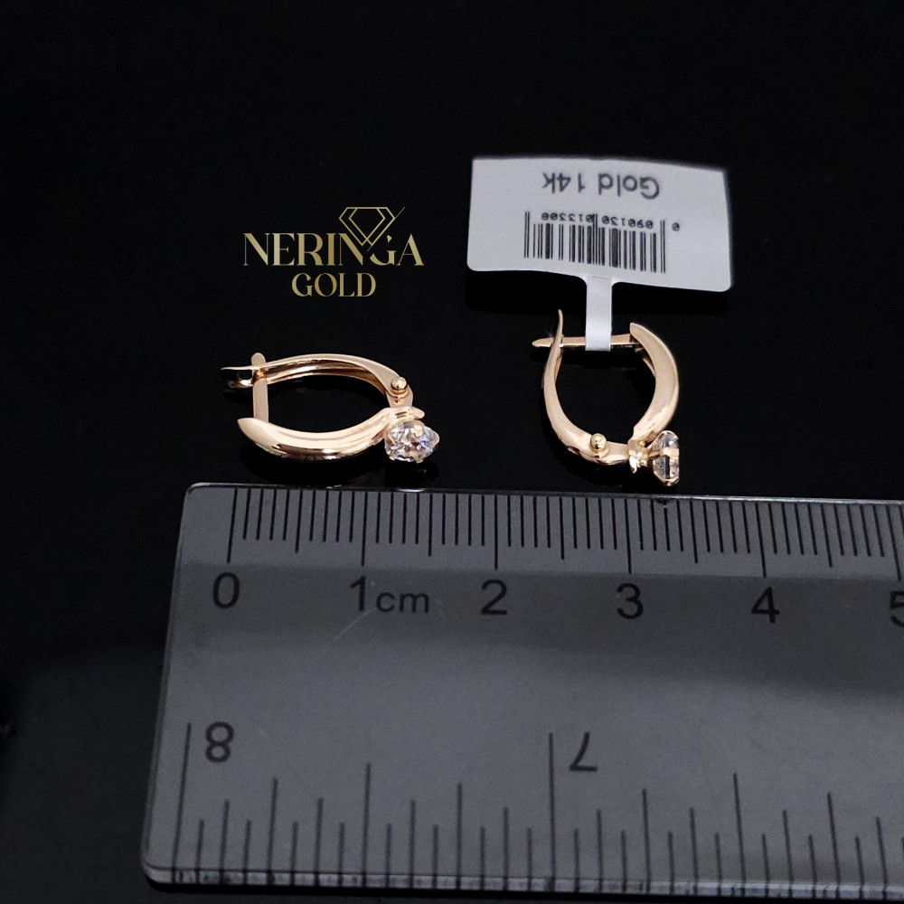 Rose gold english lock earrings #68599