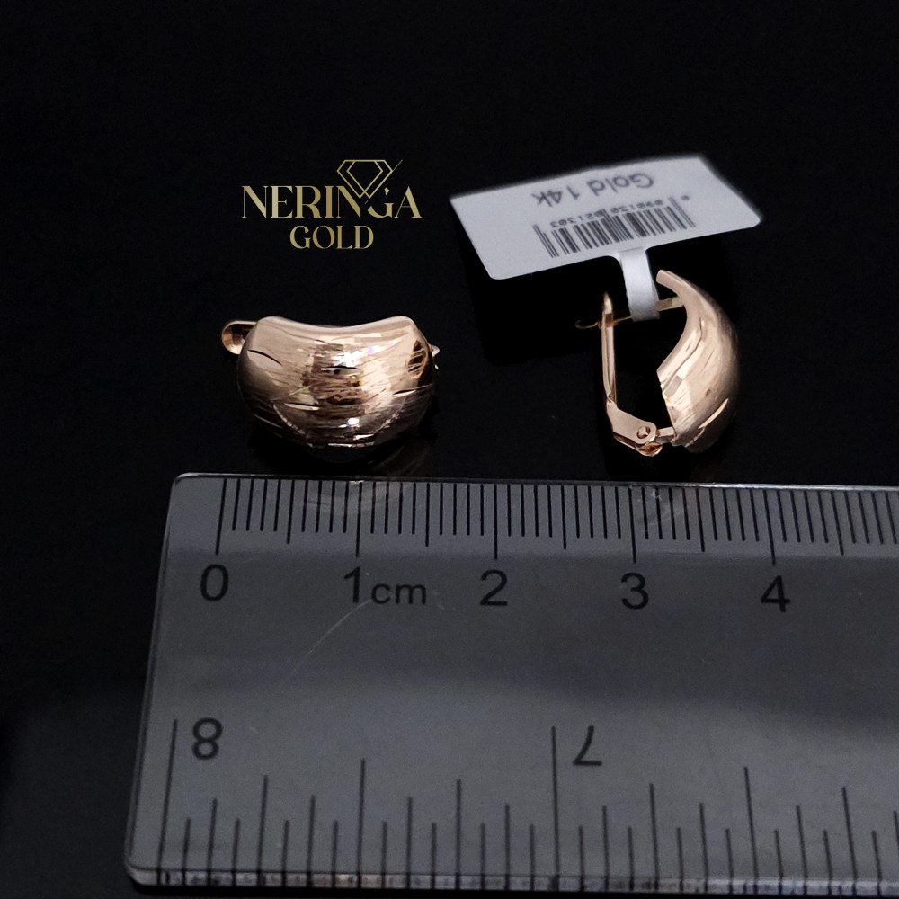 Rose gold english lock earrings #68612