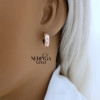 Rose gold english lock earrings #68594