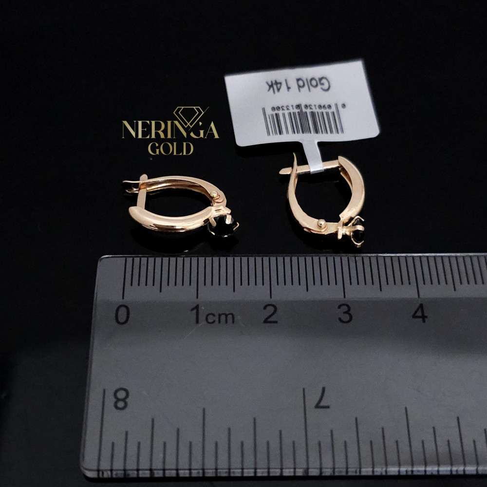Rose gold english lock earrings #68601