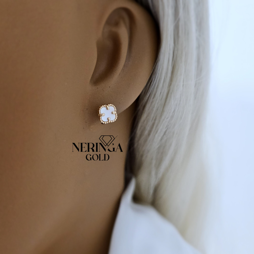 Rose gold stud earrings #68585