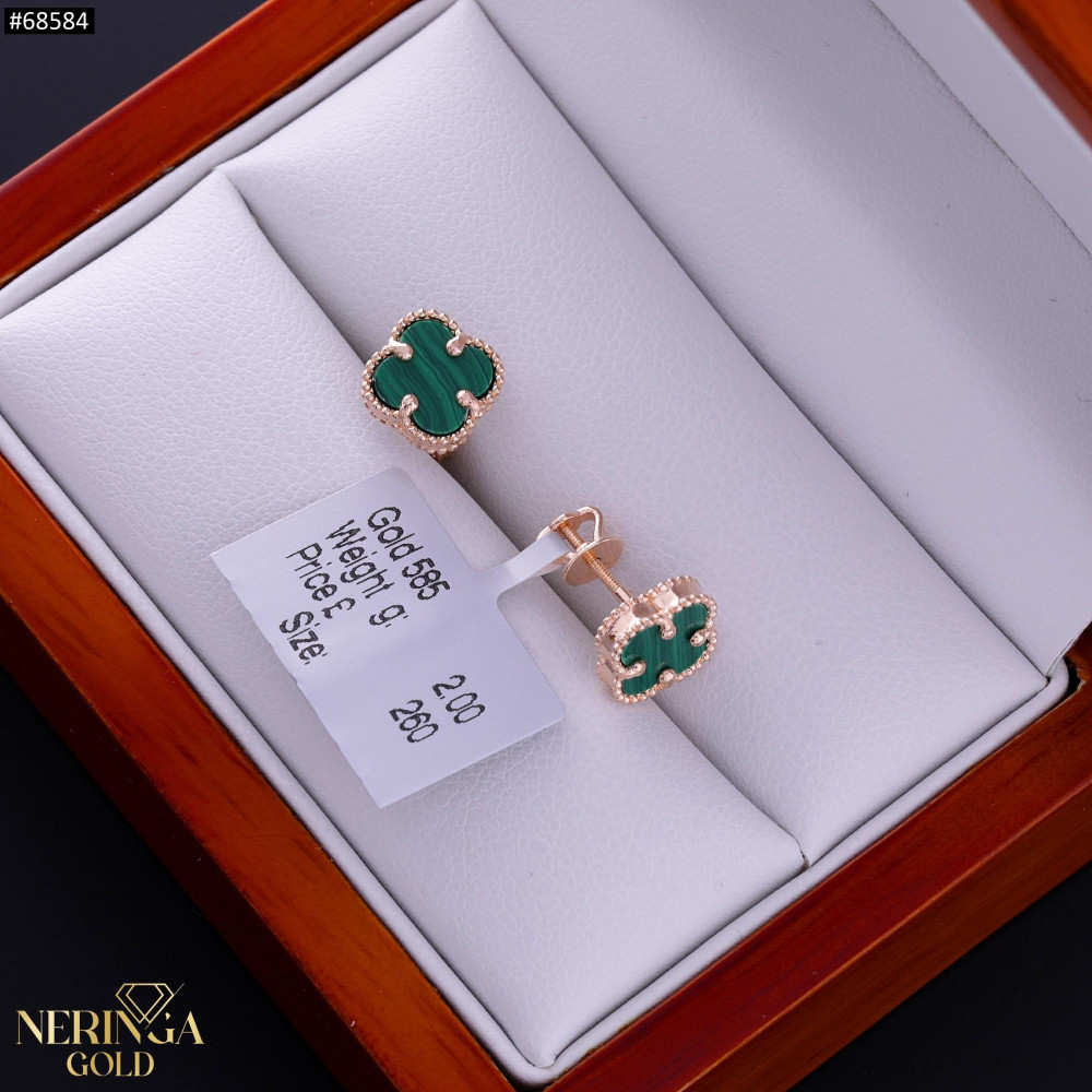 Rose gold stud earrings #68584