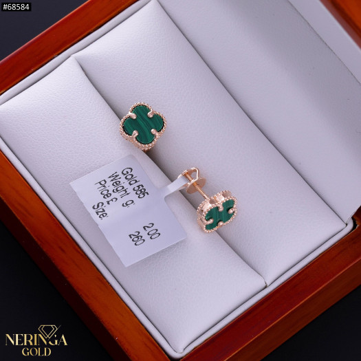 Rose gold stud earrings #68584