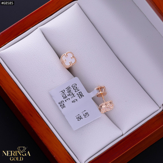 Rose gold stud earrings #68585