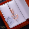 Rose gold english lock earrings #68595