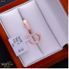 Rose gold english lock earrings #68596