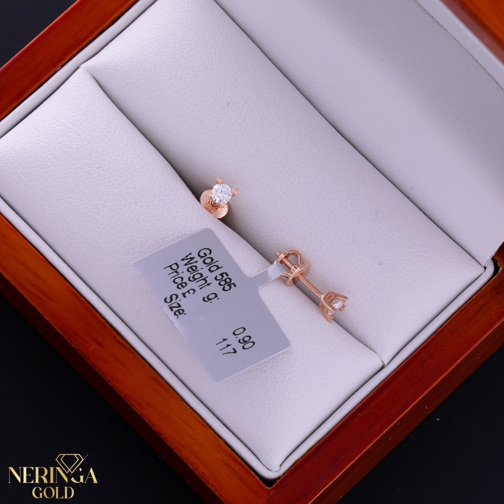 Rose gold stud earrings #68675