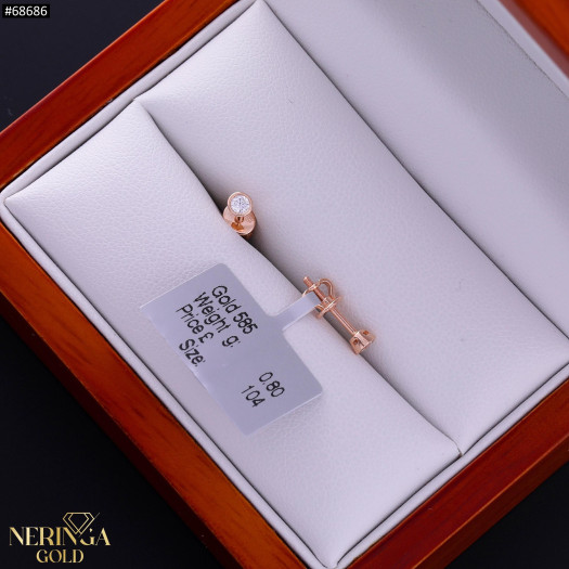 Rose gold stud earrings #68686