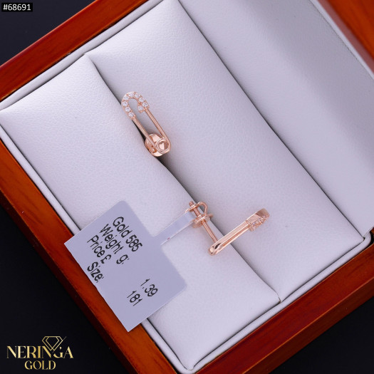 Rose gold stud earrings #68691