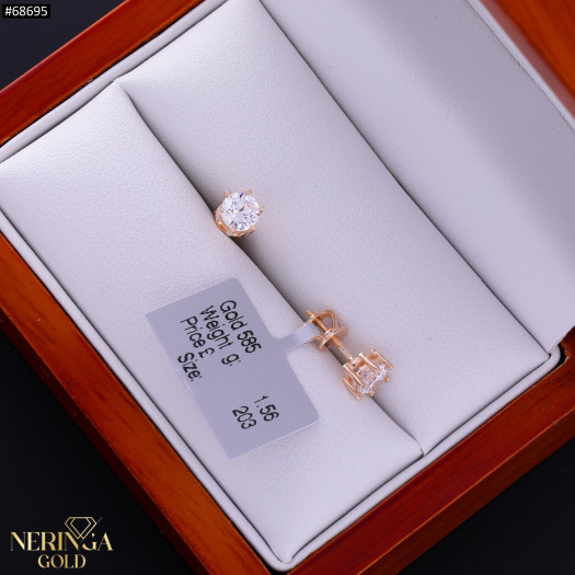 Rose gold stud earrings #68695