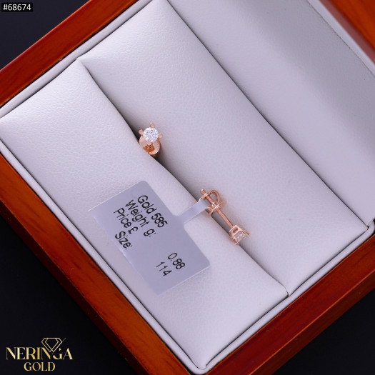 Rose gold stud earrings #68674