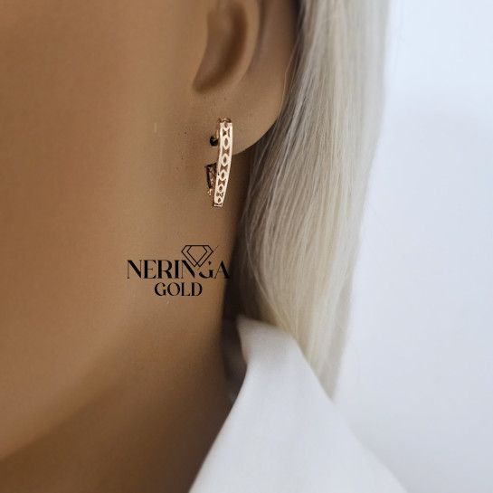 Rose gold earring #68702