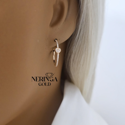 Rose gold earring #68703