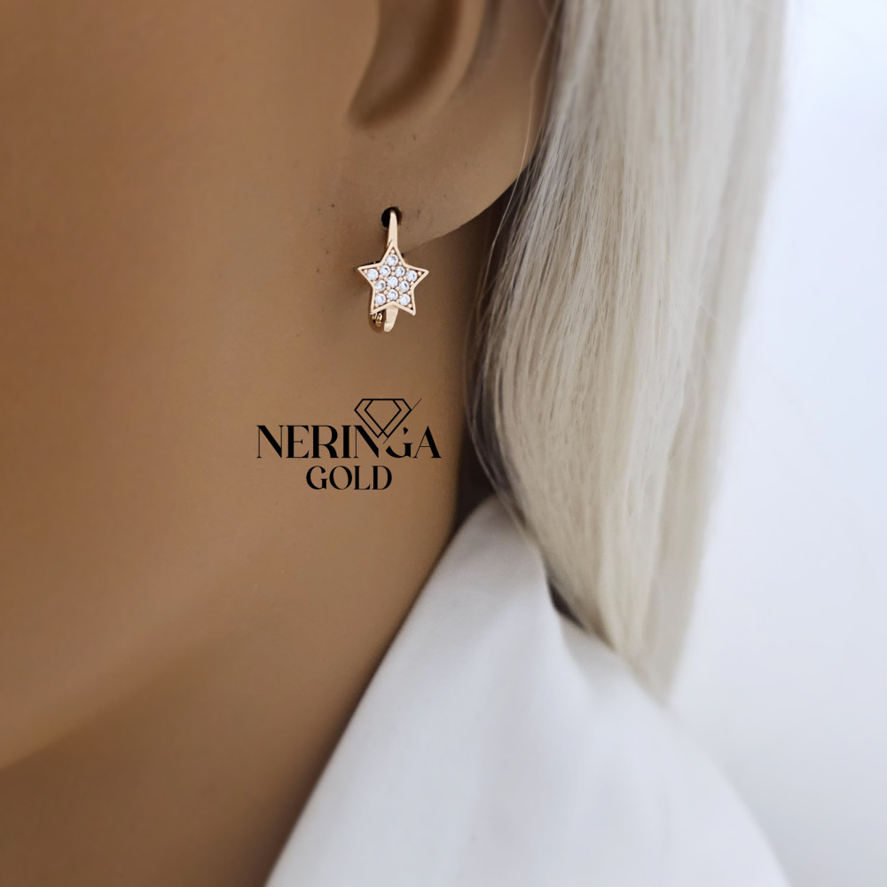 Rose gold children earrings #68727