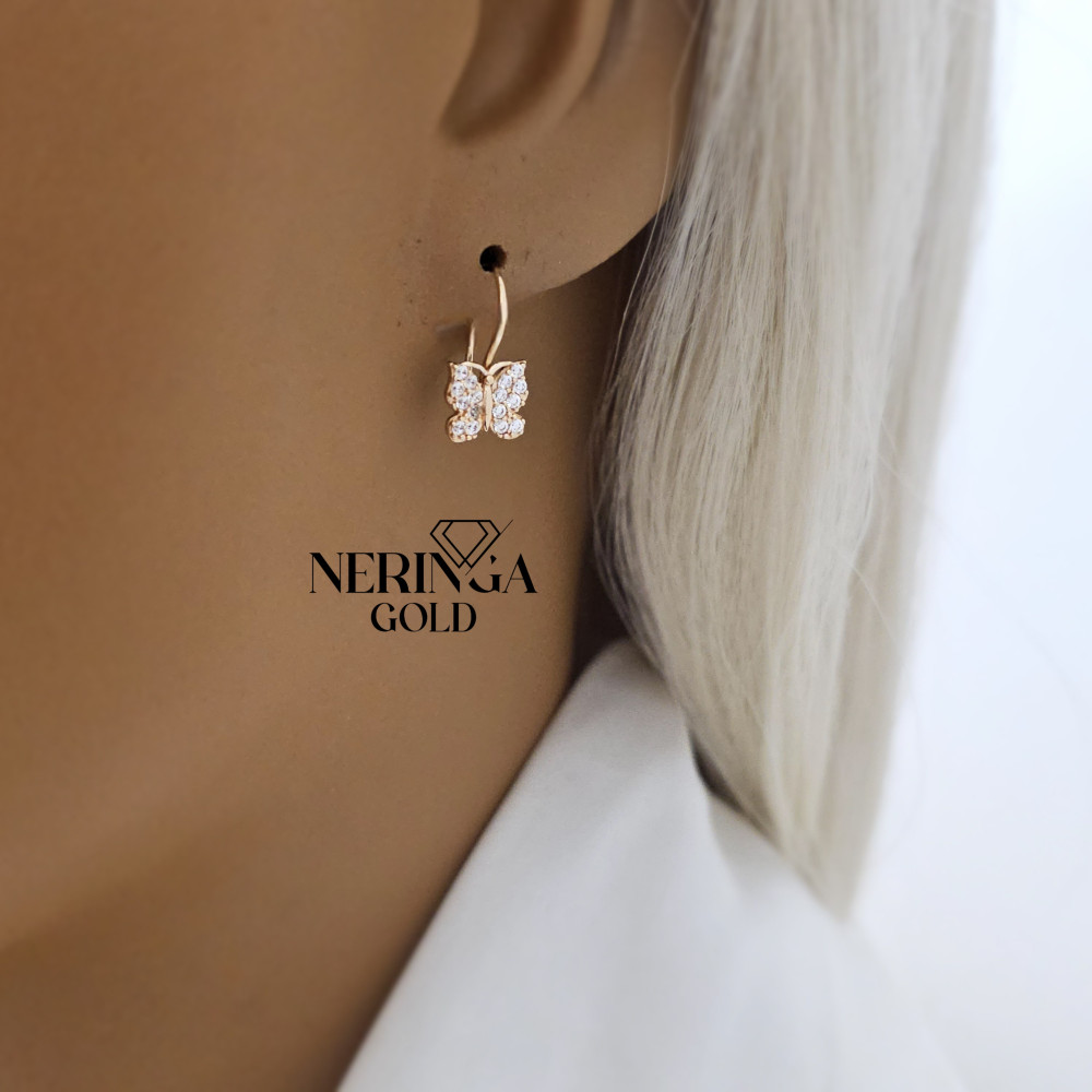 Rose gold children earrings #68721