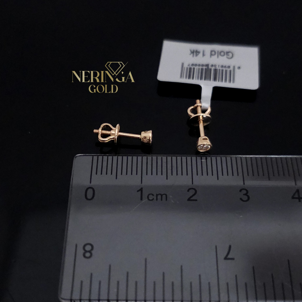 Rose gold stud earrings #68682