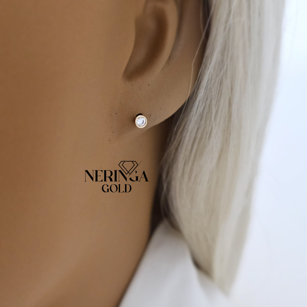 Rose gold stud earrings #68682