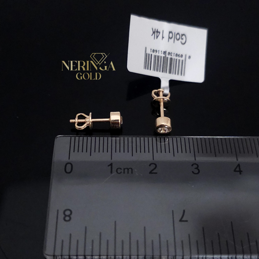 Rose gold stud earrings #68673
