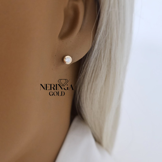 Rose gold stud earrings #68672