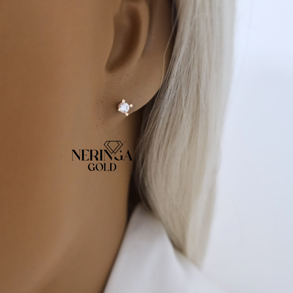 Rose gold stud earrings #68674